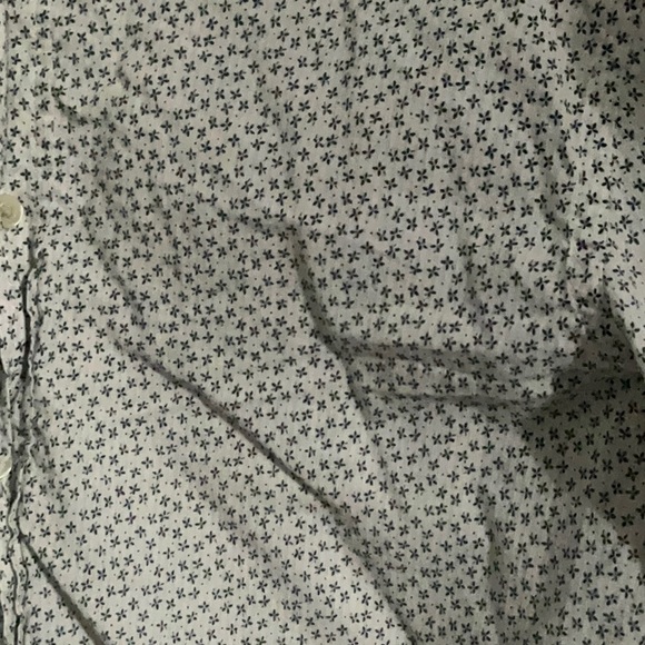 Gap Button Up Shirt Mens Large White Blue Long Sleeve Standard Fit Stretch - Picture 3 of 4